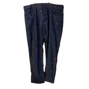 Diamond Stash Denim Mens Jeans Paint‎ Splatter Christmas Holiday Wear 42x33